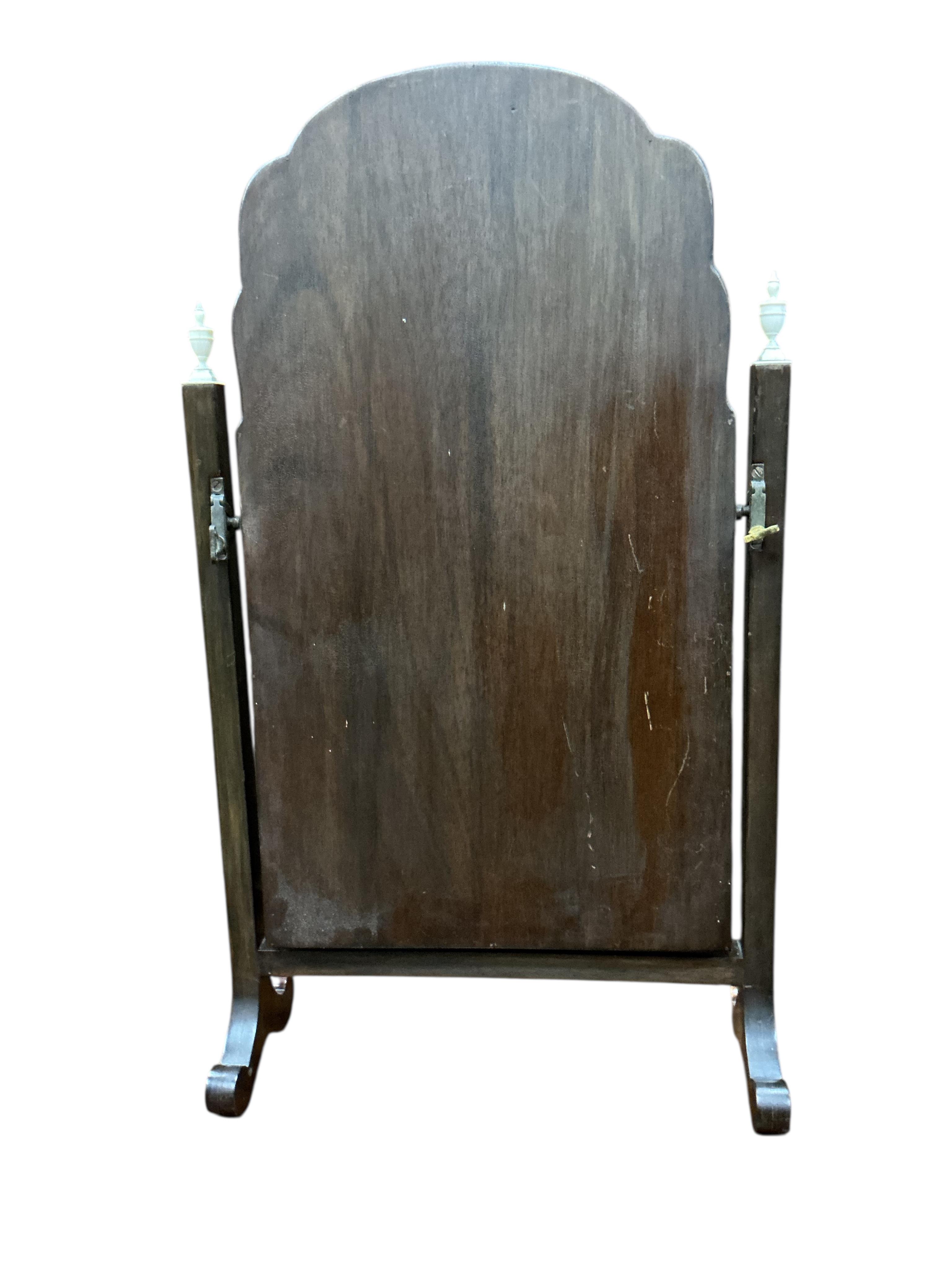 An Edwardian tortoiseshell and ivory mounted toilet mirror, width 36cm, height 61cm CITES Submission reference, U45J1R6L